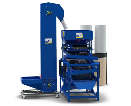 Kalibrator KZ-500 PRO + Przenośnik kubełkowy PK-1+ System odciągowy VP-2